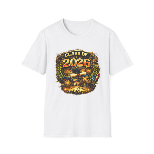 Class of 2026 Graduation T-Shirt — Vintage Caps & Diploma Design