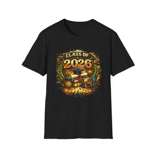 Class of 2026 Graduation T-Shirt — Vintage Caps & Diploma Design